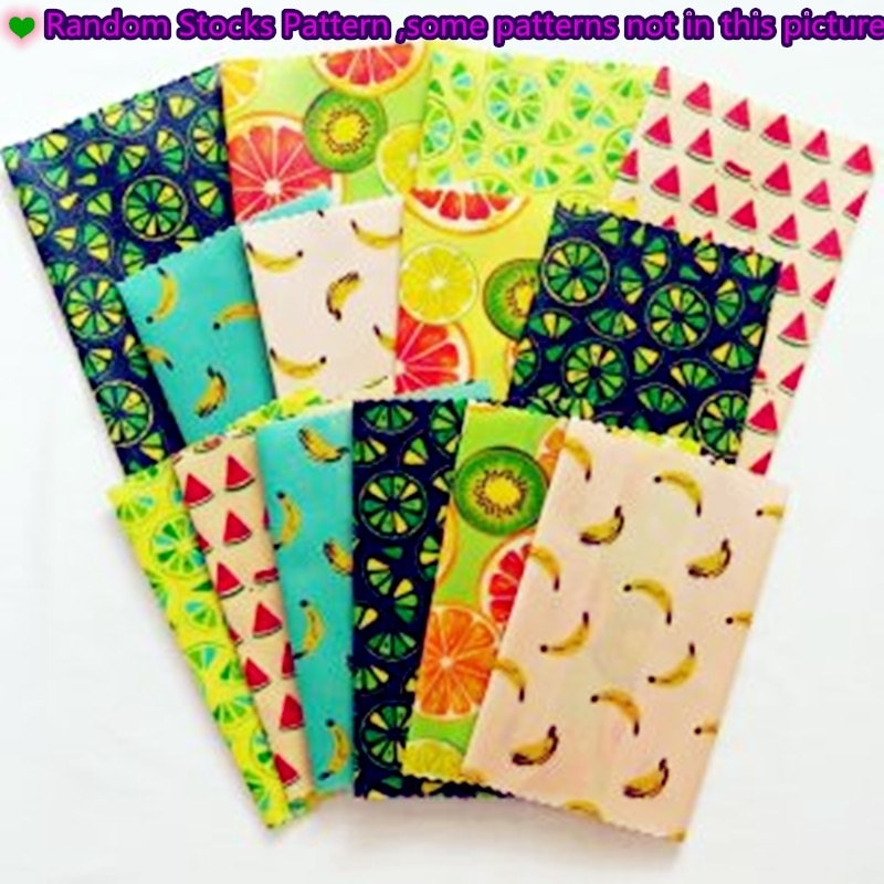 Reusable Beeswax Food Wraps Washable Food Storage Bags Organic Beeswax Cloth Wrap Silicone Food Wrap Replacement for Sandwich